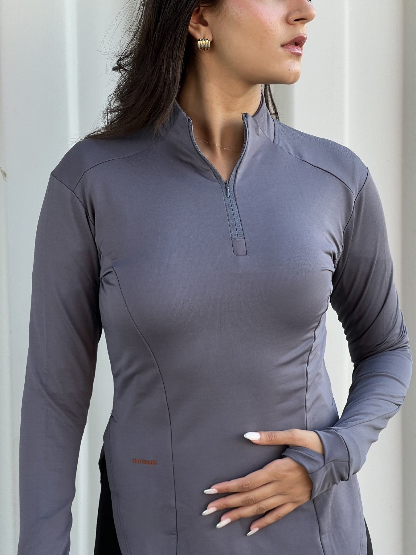 The Grey Sculpt Half Zip Top