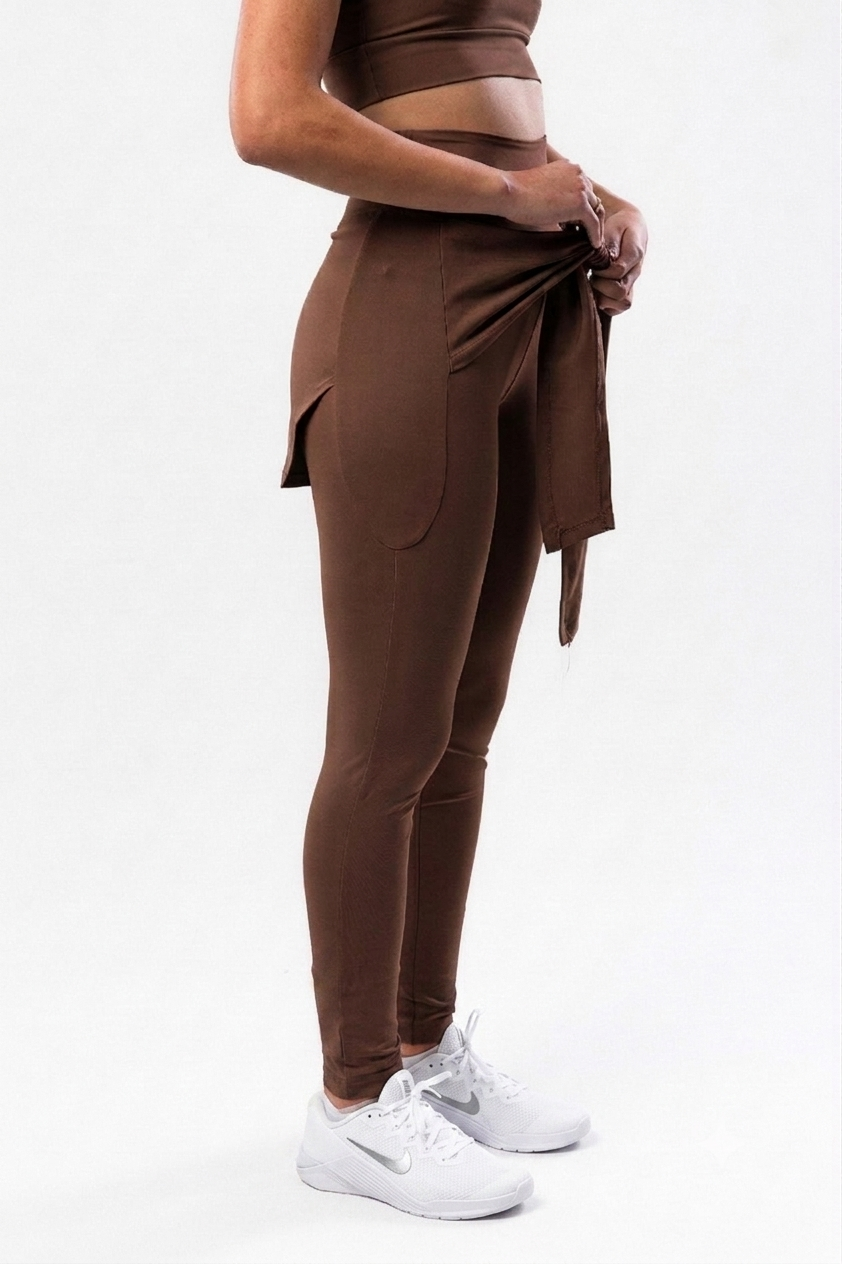Brown Hipster Tie Dye Semi Modest Leggings