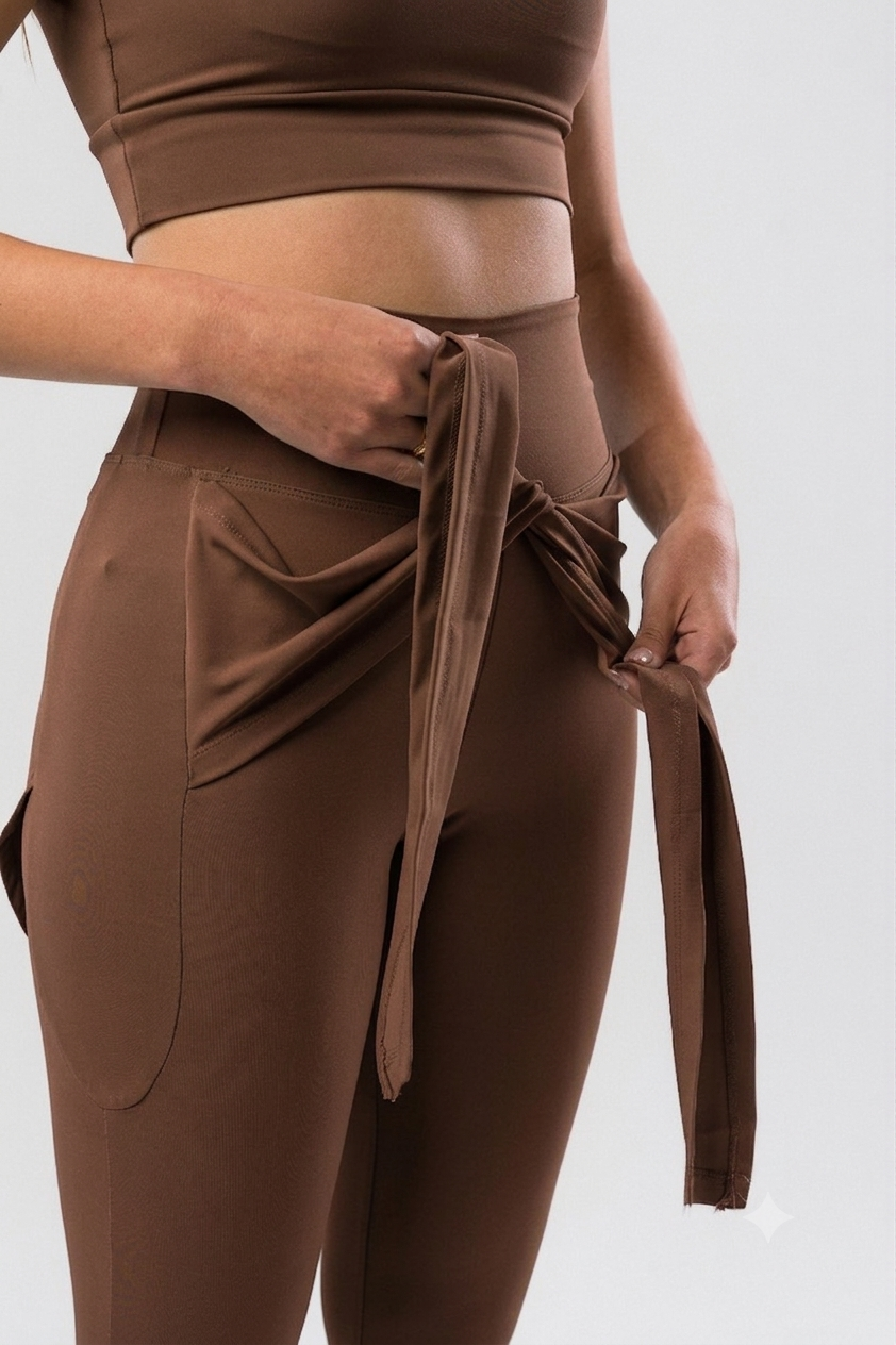 Brown Hipster Tie Dye Semi Modest Leggings