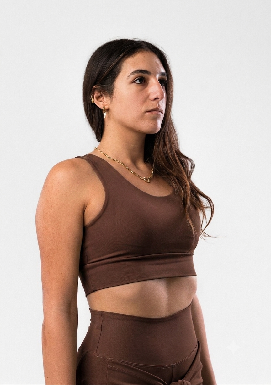 Brown Bounce With Me Sports Bra