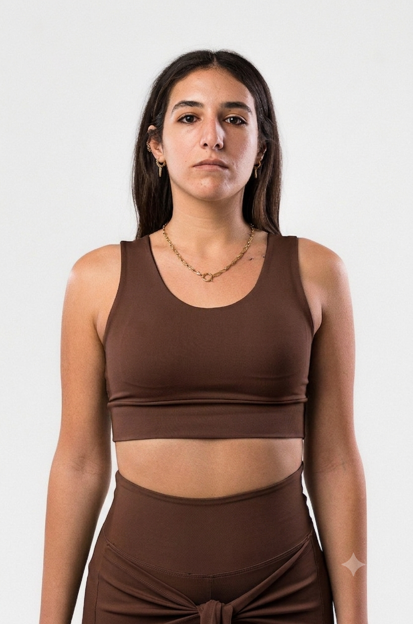 Brown Bounce With Me Sports Bra