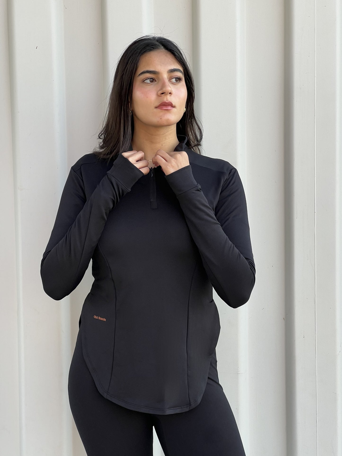 The Black Sculpt Half Zip Top